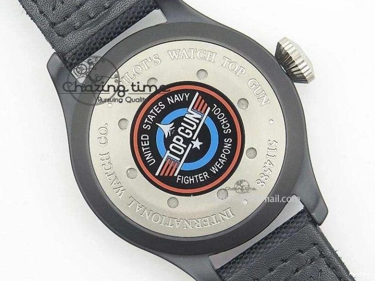 MIROTIME 0107 Durable Big Pilot 5019 Ceramic Case Black Dial Green Markers Asian 23J 7396